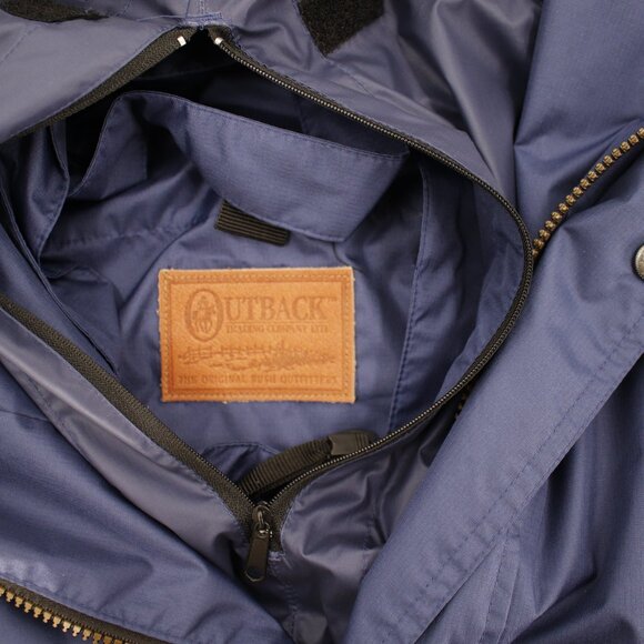 Outback Trading Company Jacket Men's Large Packable Parka Hooded Zip Pocket blue - Picture 12 of 15